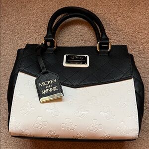 Loungefly Black and White Mickey & Minnie Satchel